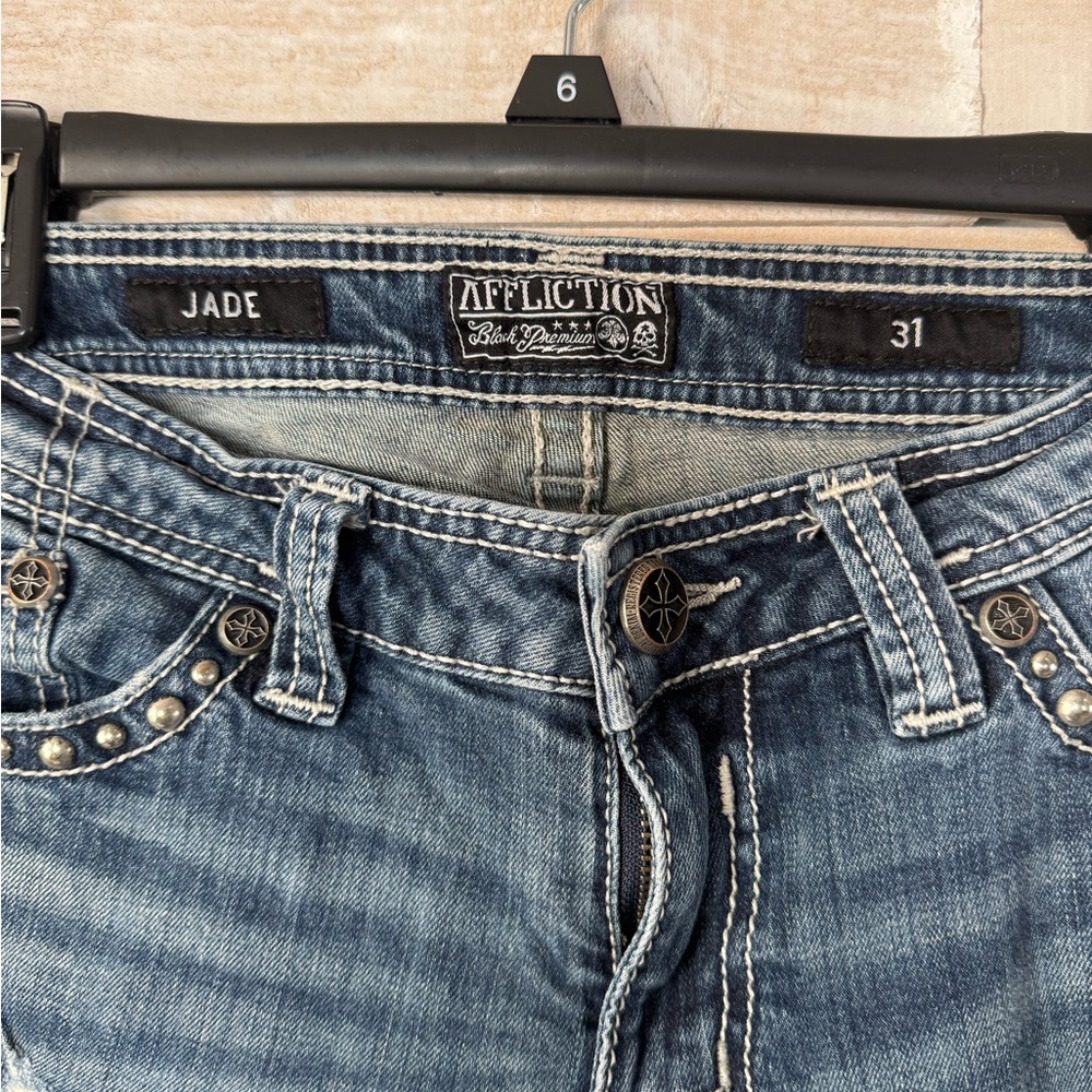 Affliction Jade Low Rise Boot Cut Jeans Vintage Y2K Women’s Size 31/12 - Picture 4 of 8